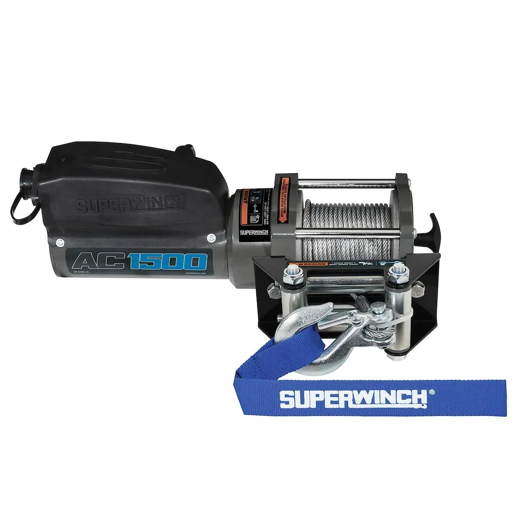 1715001 – SUPERWINCH Winch, Wall or Beam Mounted Utility Winch 120 Volt AC 1500 Pound Line Pull Capacity 35 Foot Wire...